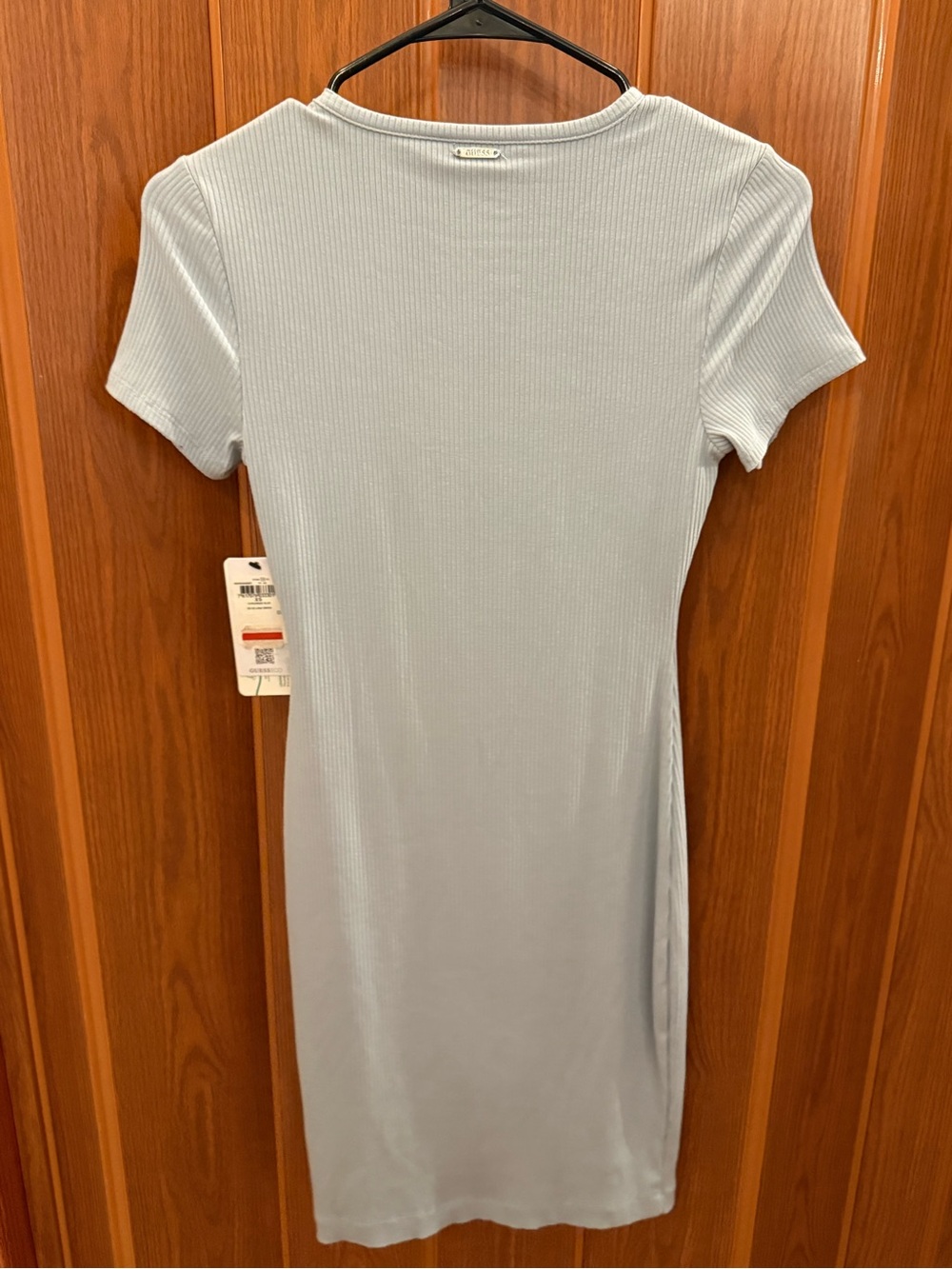 GUESS Light Blue Ribbed Cutout Mini Dress - Picture 3 of 4